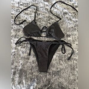 SHEIN Black Sparkle String Bikini Size XS